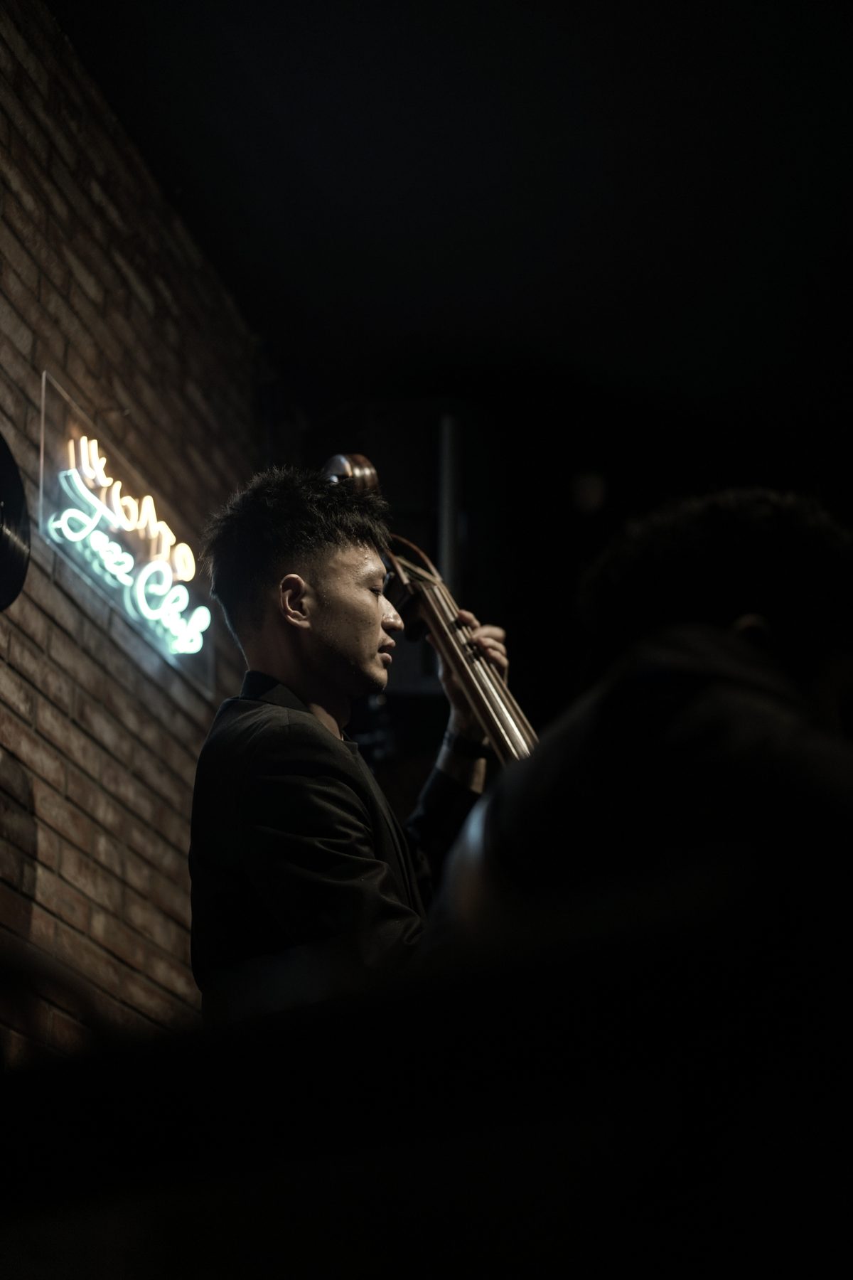 Kevin Yosua on bass at a Legato Jazz Night
